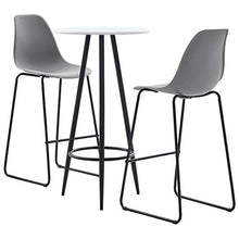 UnfadeMemory Set da Bar Mobili Bistro per Interno Che Esterno 3 pz in Plastica Grigio