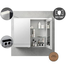 Fackelmann - Set mobili da bagno B.Perfect, 3 pezzi, con mobiletto sottolavello, con lavabo in ceramica da appendere, 60 cm e armadietto a specchio a LED