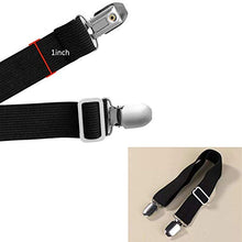 Joseche - Bretelle Elasticizzate Regolabili per Angoli Lenzuola, coprimaterassi, Letto o Divano, 4 Pezzi, Colore: Nero Black [4PCS]