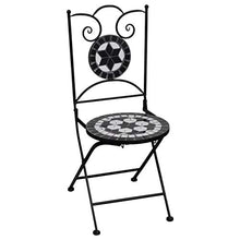 FAMIROSA Set Bistrò 3 pz con Mosaico in Ceramica Nero e Bianco