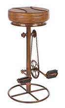BIZZOTTO Sgabello da Bar H80 cm in Acciaio Seduta in Vera Pelle Cycle Rame