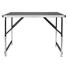 Spetebo Haushalt International Table - Tavolino pieghevole e regolabile da campeggio, 100 x 60 x 73-94 cm
