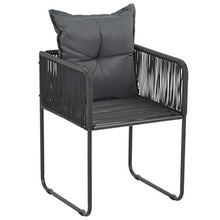 SKM Set da Pranzo da Giardino 9 pz in Rattan PVC Nero e Marrone