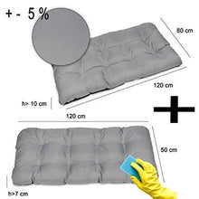 SuperKissen24. Cuscino per Bancale Divano Pallet 120x80 cm con Schienale 120x50 cm Seduta Impermeabile e Comodo per Divanetti da Esterno - Grigio - Arredi Casa