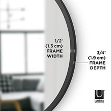 Umbra Hub Specchio da parete rotondo decorativo, 61 cm , Nero