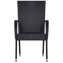 vidaXL 2X Sedie da Pranzo Impilabili Esterno in Polyrattan Nere Sedia Giardino