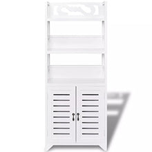 Xingshuoonline - Armadietto da bagno in legno, con 2 ante e 3 ripiani, bianco, 46 x 24 x 117,5 cm