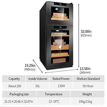 VIY Humidor Cofanetto Premium, Vetrina Trasparente, in Legno, Umidificatore con Igrometro Interno, Display della Temperatura LCD, Chiusura Magnetica, Elegante (Nero),B