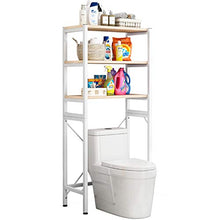 Gjfhome Scaffale sopra WC Mobile per Lavatrice Scaffale da Bagno sopra Toilette Armadietto Salvaspazio Mensole Versatile, 21.2"L X 11" W X 59" H(Bianco)