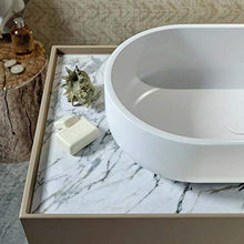 Relax Design"Linfa" lavabo ovale da appoggio - dimensioni 58,5 x 36 cm in"solid surface", bianco