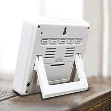 Sveglia digitale da comodino con display di temperatura e umidità, grande display digitale, per camera da letto, comodino bianco