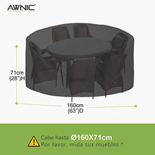 AWNIC Copertura per mobili da Giardino Rotonda Impermeabile da Giardino TÜV Rheinland Certificato Copertura da Tavolo Circolare da Esterno 420D Polyester Ø160*71cm