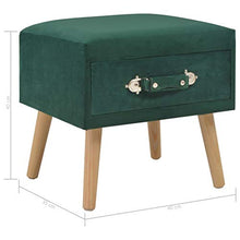 Festnight Comodino Camera da Letto, Comodino in Velluto Verde 40x35x40 cm