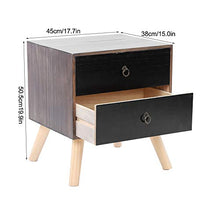 AYNEFY - Comodino vintage nero con cassetto