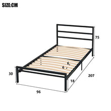 Belupai - Struttura letto in metallo, con rete a doghe, per camera dei bambini, 90 x 200 cm, colore: Nero