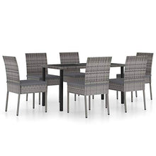 FAMIROSA Set da Pranzo da Giardino 7 pz in Polyrattan Grigio-5702