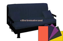EFFETTO CASA Divano Prontoletto Brontolo Piazza E Mezza Completo di braccioli e Schienale Tubolare (Blu Tinta Unita)