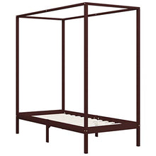 SKM Giroletto e Baldacchino 2 Cassetti Marrone Scuro Pino 100x200cm