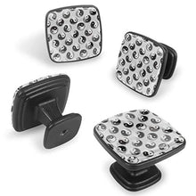 yin e yang Pomelli per Porta Set di 4 Pomelli per Mobili Manopole per Cassetti Cucina Armadio Vetro