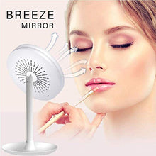 Specchio per Il Trucco Luce Dimmable Trucco Specchi 5X LED Specchio da Toilette Multifunzionale 3-in-1 con Ventilatore Nakeup Specchio