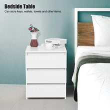 Cikonielf Comodino Bianco Moderno Comodino Comodino Comodino con 3 Cassetti Armadietto Camera da Letto