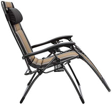 Amazon Basics - Sedia a sdraio Zero Gravity, imbottita, nero, set da 2
