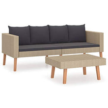 FAMIROSA Set Divani da Giardino 2 pz con Cuscini in Polyrattan Beige-9330