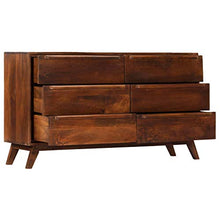 FAMIROSA Cassettiera Marrone 140x40x80 cm in Legno Massello di Mango