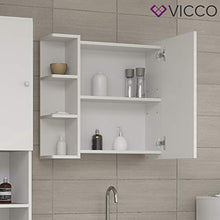 Vicco Armadietto Con Specchio Fynn Specchio per il bagno Bianco Con ripiani