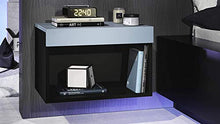 elb Due Comodini Design sospesi o a Terra. Frontali in 12 Colori a Scelta. Anche con con luci a LED. Modello Giga (Denim Opaco)