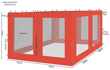 QUICK STAR 4 pannelli laterali con zanzariera 300x195cm Arancione-Rosso per Gazebo 3x3m