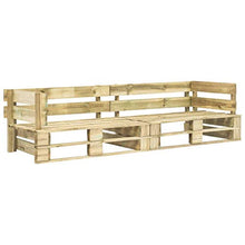 vidaXL Legno di Pino Divano da Giardino su Pallet 2 pz con Cuscini Rossi Sofa