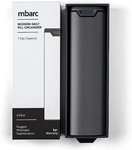 Mbarc - Contenitore per compresse settimanali per 7 giorni, in alluminio e legno, con grande capacità per integratori alimentari, pillole, vitamine e medicinali