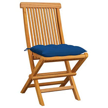 vidaXL Sedie da Giardino con Cuscini Blu 6 pz in Massello di Teak