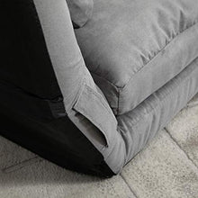 homcom Divano da Terra Pieghevole a Lettino, Schienale Reclinabile su 7 Livelli e Cuscini, 130x73x60cm Grigio Chiaro