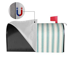 Classic Ticking Stripe Pattern Verde e Crema Design Unico Magnetico Casella Postale Copre Casella Postale Copertura per Giardino Yard Decor Dimensioni Standard 51x48 Pollici