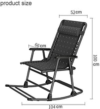 Sedia a dondolo pieghevole da giardino, con poggiatesta ergonomico, peso massimo 160 kg