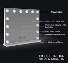 HFFFHA Specchio da Tavolo per Trucco Specchio per Trucco Vanity con Luce LED dimmerabile