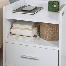 SoBuy Comodino Bianco, Comodino Letto con cassetto FBT66-W