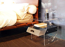 Slato Comodino con cassetto design moderno in plexiglass Amon (cm.35x41x43H)