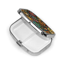 Scatola quadrata per pillole medicinali con teschi di zucchero messicani alla moda, organizer per pillole da viaggio, per integratori di vitamine