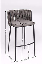 Kare Design Sgabello, Pelle, Grigio, 100 x 52 x 54 cm