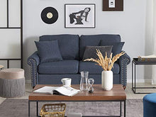 Beliani Divano 2 Posti in Tessuto Grigio Scuro Stile Chesterfield Schienale Basso Otra