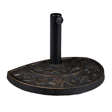 Relaxdays Base per Ombrellone Semicircolare, da Esterno, Appesantito, Giardino & Terrazza, Aste D 38mm, 50x32, Marrone
