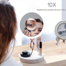 Specchio da tavolo da tavolo, specchio per il trucco Vanity Vanity Rotazione girevole a 360 gradi Stand in metallo Desktop Complementary Light Desktop Specchio per il trucco per la camera da letto per