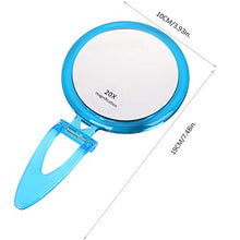 B Beauty Planet Specchio su due lati, ingrandimento 20X/1X,specchio pieghevole per il trucco con supporto portatile, uso per applicazioni di trucco, pinzatura e rimozione di punti neri/blemish. (blu)