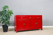 Yajutang - Cassettiera cinese con 4 ante e 3 cassetti, colore: Rosso