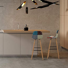 Home Deco Factory - Sgabello da bar, motivo: Patchwork Riga, in legno