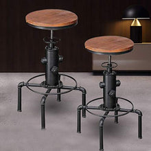 Wangkangyi 2 sgabelli da bar, design industriale, altezza regolabile, stile vintage, 34 x 34 x 60-80 cm