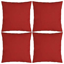 vidaXL Cuscini Decorativi 4 pz Rossi 40x40 cm in Tessuto